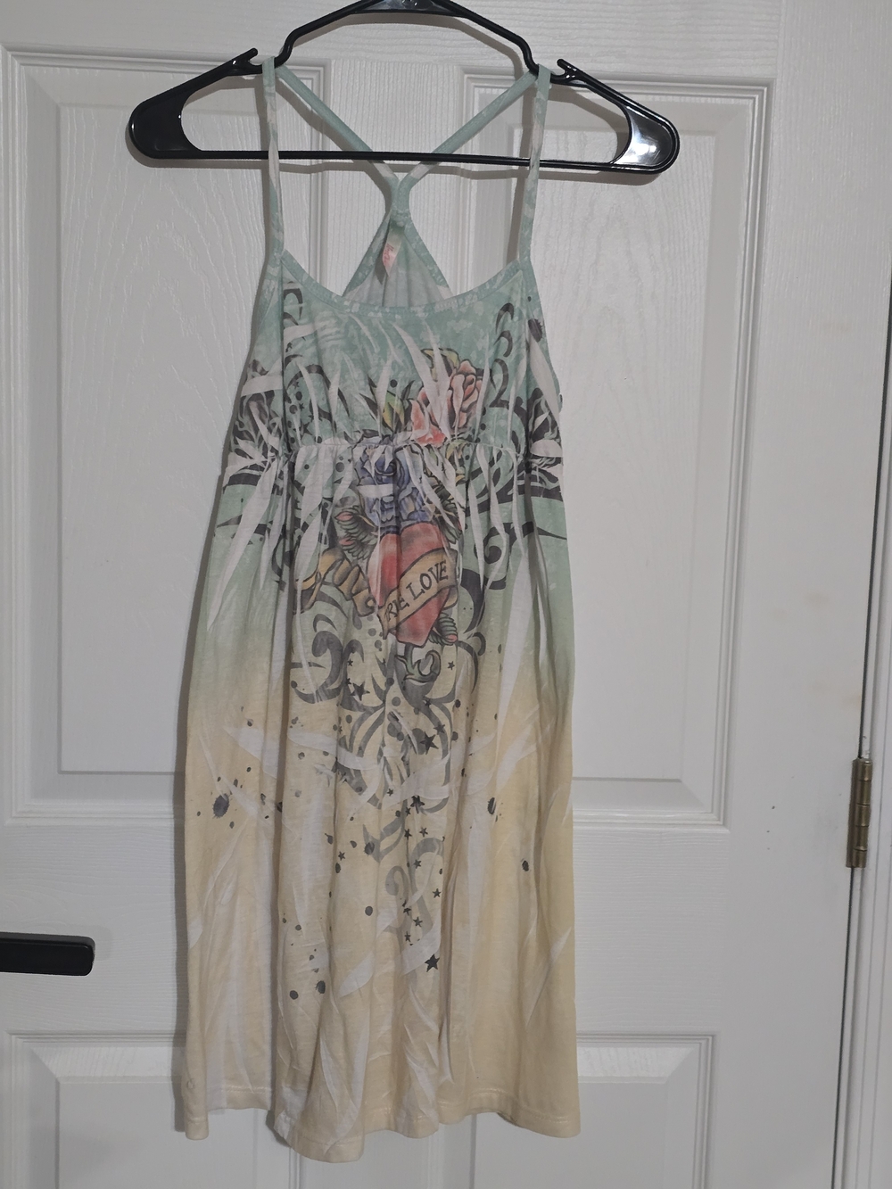 Sleeveless Midi Dress in Mint & Cream with Graphic Heart Print